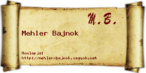 Mehler Bajnok névjegykártya